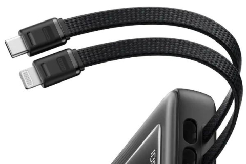 Power bank - POWER BANK Anker 10.000 mAh ,  30W cablu USB-C si Lightining atasate ,  217g ,  negru ,  Cod Produs: A1680G11