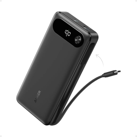 Electronice - POWER BANK Anker  20.000 mAh, 87W total PD si Power IQ 3.0, incarca max 65W/port, &nbsp;2x USB-C, 1x USB-A, cablu USB-C atasat, 440 g, negru, Cod Produs: A1383H11