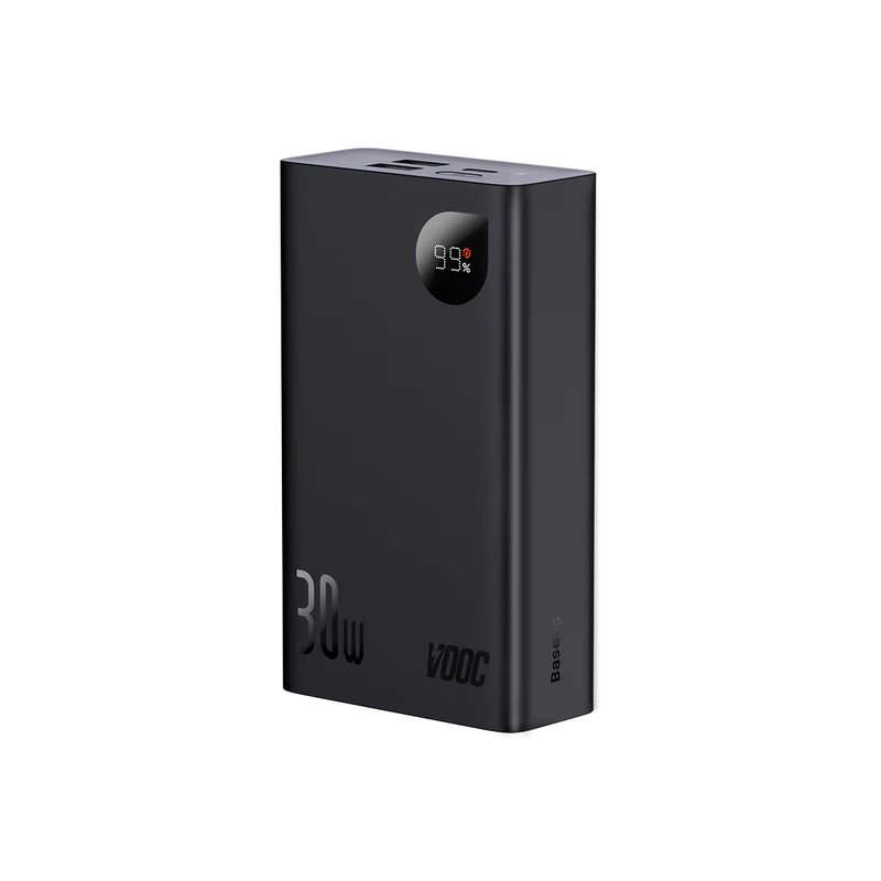POWER BANK Baseus Adaman2 , display , capacitate 20000mAh , 30W , 1 x USB Type-C , 2 x USB , total 5V/3A , include cablu USB la USB Type-C de 30 cm , negru , Cod Produs: PPAD050101 [1]