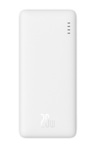 POWER BANK Baseus Airpow ,  10000mAh ,  20W ,  1 x USB; 1 x USB Type-C input/output ,  total 3A ,  include cablu USB la USB Type-C de 30cm ,  alb ,  Cod Produs: PPQD090002 [1]