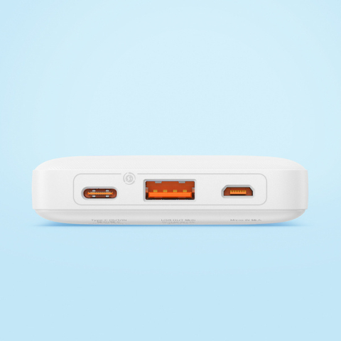 POWER BANK Baseus Airpow ,  10000mAh ,  20W ,  1 x USB; 1 x USB Type-C input/output ,  total 3A ,  include cablu USB la USB Type-C de 30cm ,  alb ,  Cod Produs: PPQD090002 [3]