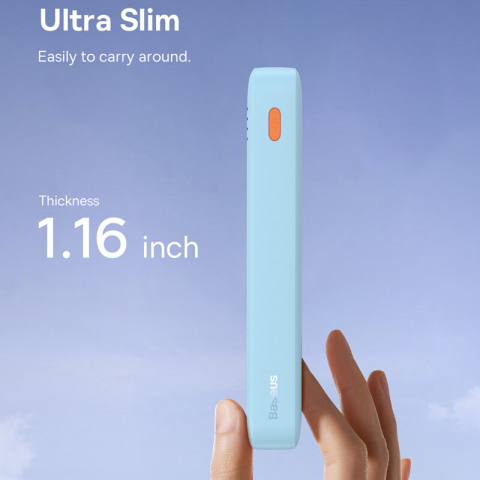 POWER BANK Baseus Airpow ,  20000mAh ,  20W ,  1 x USB; 1 x USB Type-C input/output ,  total 3A ,  include cablu USB la USB Type-C de 50cm ,  albastru ,  Cod Produs: P10022804313-00 [1]