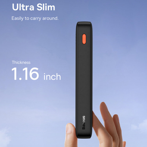 POWER BANK Baseus Airpow ,  20000mAh ,  20W ,  1 x USB; 1 x USB Type-C input/output ,  total 3A ,  include cablu USB la USB Type-C de 50cm ,  negru ,  Cod Produs: P10022804113-00 [3]
