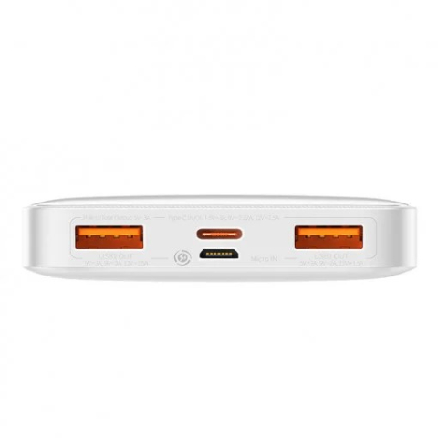 POWER BANK Baseus Bipow , 10000mAh , 20W , 2 x USB; 1 x USB Type-C , digital display pt. status baterie , total 3A , alb , Cod Produs: PPBD050502 [1]