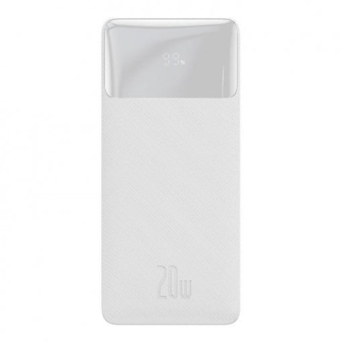 POWER BANK Baseus Bipow , 10000mAh , 20W , 2 x USB; 1 x USB Type-C , digital display pt. status baterie , total 3A , alb , Cod Produs: PPBD050502 [0]