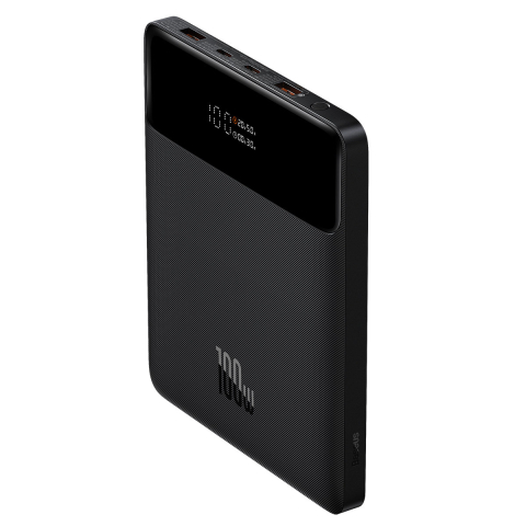 POWER BANK Baseus Bipow Digital Display ,  20000mAh ,  PD 100W ,  ultra thin ,  2 x USB; 2 x USB Type-C ,  display digital pt. status baterie ,  total 5A ,  black Cod Produs: PPDGL-01 [0]