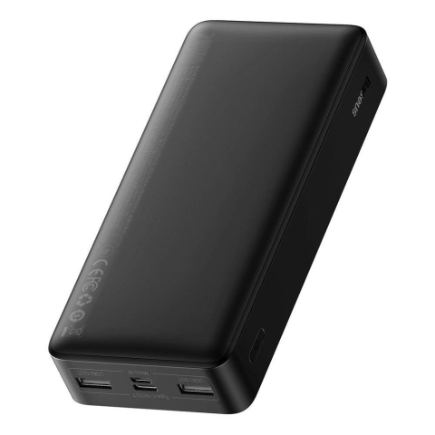 POWER BANK Baseus Bipow Digital Display ,  20000mAh ,  PD 15W ,  2 x USB; 1 x USB Type-C ,  1 x Micro USB digital display pt.status baterie , total 3A ,  black Cod Produs: PPDML-J01 [2]
