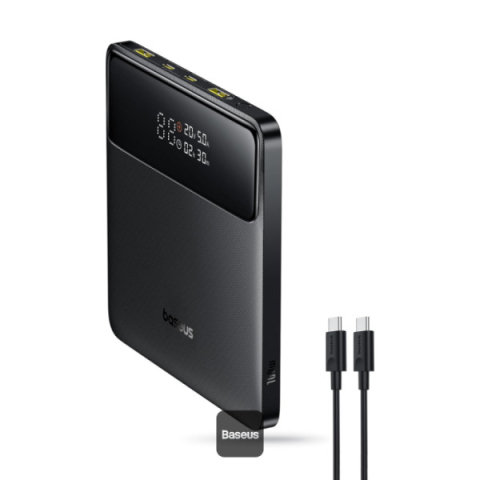 Power bank - POWER BANK Baseus Blade H1 ,  20000mAh ,  PD 100W ,  ultra thin ,  2 x USB; 2 x USB Type-C ,  display digital pt. status baterie ,  total 5A ,  include cablu USB Type-C la USB Type-C ,  negru ,  Cod P