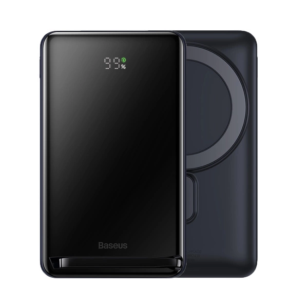 POWER BANK Baseus Bracket Magnetic , 10000mAh , PD 20W , 1 x USB Type-C , incarcare wireless 15W , prindere magnetica Iphone , include cablu USB Type-C la USB Type-C 60cm , albastru Cod Produs: [1]