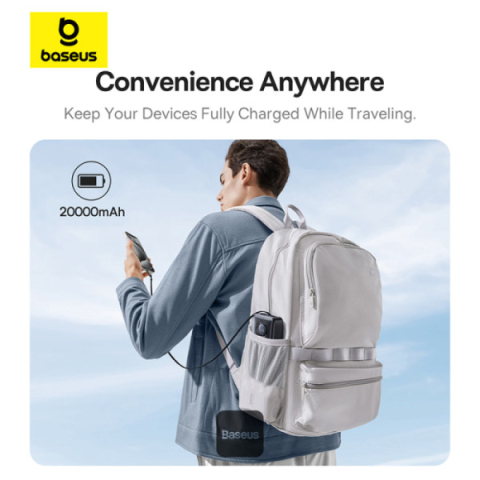 POWER BANK Baseus Free2Pull ,  display ,  capacitate 20000mAh ,  65W ,  cablu integrat USB Type-C ,  1 x USB Type-C ,  total 5V/3A ,  negru ,  Cod Produs: P10073700123-00 [8]