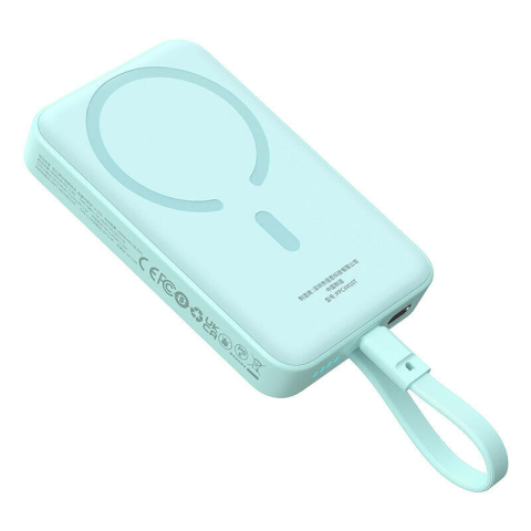 POWER BANK Baseus Magnetic Mini Wireless ,  10000mAh ,  max 30W pe cablu ,  2 x USB Type-C output/input ,  cablu integrat USB Type-C , 15W wireless charging ,  albastru ,  Cod Produs: P1002210B333-00 [0]