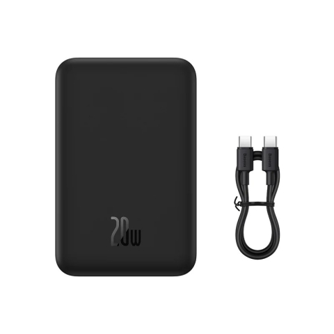 POWER BANK Baseus Magnetic Mini Wireless ,  20000mAh ,  20W ,  2 x USB Type-C output/input ,  15W wireless charging ,  negru ,  Cod Produs: PPCX150001 [1]
