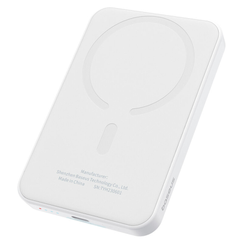 POWER BANK Baseus Magnetic Mini Wireless ,  5000mAh ,  20W ,  2 x USB Type-C output/input ,  15W wireless charging ,  include cablu USB Type-C la USB Type-C 30cm ,  alb ,  Cod Produs: P10022107223-00 [1]