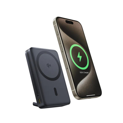 POWER BANK Baseus Nomos Qi2 Kickstand , display , capacitate 10000mAh , 45W , cablu integrat USB Type-C , 1 x USB Type-C , 1 x USB , total 5V/3A , negru , Cod Produs: P10078800123-00 [3]