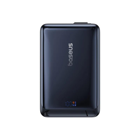 POWER BANK Baseus Nomos Qi2 Kickstand , display , capacitate 10000mAh , 45W , cablu integrat USB Type-C , 1 x USB Type-C , 1 x USB , total 5V/3A , negru , Cod Produs: P10078800123-00 [2]