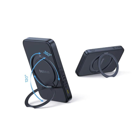 POWER BANK Baseus PicoGo Qi2 Magnetic ,  5000mAh ,  PD 20W ,  1 x USB Type-C ,  incarcare wireless Qi2 15W ,  prindere magnetica Iphone ,  include cablu USB Type-C la USB Type-C 30cm ,  negru Cod Prod [2]