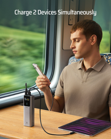 POWER BANK Cuktech P+ Series 1C1A ,  10000mAh ,  150W ,  1 x USB; 1 x USB Type-C ,  digital display pt. status baterie ,  gri Cod Produs: CKPB100PGLBK [7]