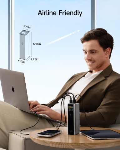 POWER BANK Cuktech P+ Series 2C1A ,  20000mAh ,  PD 3.1 ,  210W ,  1 x USB; 2 x USB Type-C ,  digital display pt. status baterie ,  gri Cod Produs: CKPB200UGLGR [7]