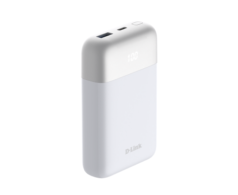 POWER BANK D-Link ,  10000mAh 18W max ,  USB PD 3.0 si QC 3.0 ,  1 x USB Type-C ,  1 x USB , dimensiuni 105 x 72 x 23 mm ,  alb Cod Produs: DPP-101 [1]