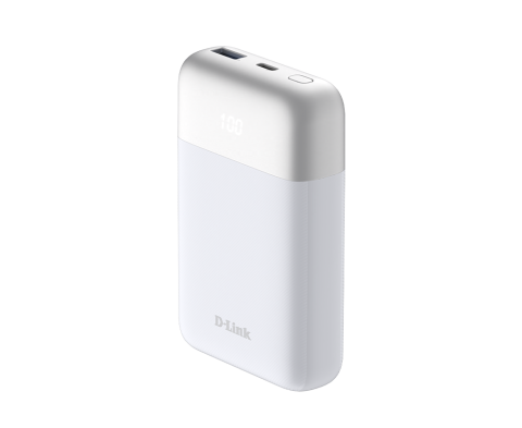 POWER BANK D-Link ,  10000mAh 18W max ,  USB PD 3.0 si QC 3.0 ,  1 x USB Type-C ,  1 x USB , dimensiuni 105 x 72 x 23 mm ,  alb Cod Produs: DPP-101 [2]
