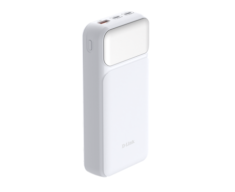 POWER BANK D-Link ,  20000mAh 65W max ,  USB PD 3.0 si QC 3.0 ,  2 x USB Type-C ,  1 x USB ,  dimensiuni 144 x 69 x 29 mm ,  alb Cod Produs: DPP-201 [1]