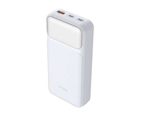 POWER BANK D-Link ,  20000mAh 65W max ,  USB PD 3.0 si QC 3.0 ,  2 x USB Type-C ,  1 x USB ,  dimensiuni 144 x 69 x 29 mm ,  alb Cod Produs: DPP-201 [2]