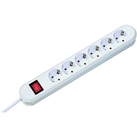Prize si prelungitoare - PRELUNGITOR Bachmann , Schuko x 6 , conectare prin Schuko (T) , cablu 3 m , fara protectie , alb , Cod Produs: 381.251KR