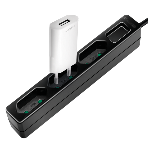 Prize si prelungitoare - PRELUNGITOR LOGILINK ,  Euro skt x 3 ,  cablu 3G 1.0mm2 ,  230 V/7.5 A ,  50 Hz ,  max. 1700 W ,  IP20 ,  1.5m , negru ,  Cod Produs: LPS229B
