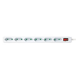 PRELUNGITOR LOGILINK , Euro skt x 6 , conectare prin Schuko (T) , cablu 1.5 m , 7.5 A , protectie contact accidental , on / off , alb , Cod Produs: LPS232 [1]