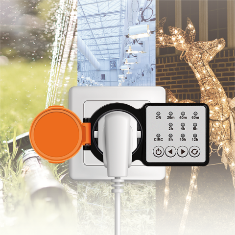 PRELUNGITOR LOGILINK ,  Schuko x 1 ,  230 V/16 A ,  50 Hz ,  max. 3500 W ,  timer ,  4 butoane operare ,  IP44 ,  negru-portocaliu ,  Cod Produs: ET0015 [3]