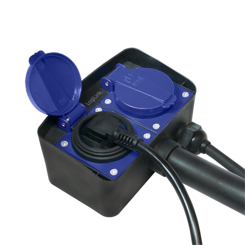 PRELUNGITOR LOGILINK ,  Schuko x 2 ,  conectare prin Schuko (T) ,  cablu 2 m ,  16 A ,  fara protectie ,  exterior ,  negru ,  Cod Produs: LPS214 [2]