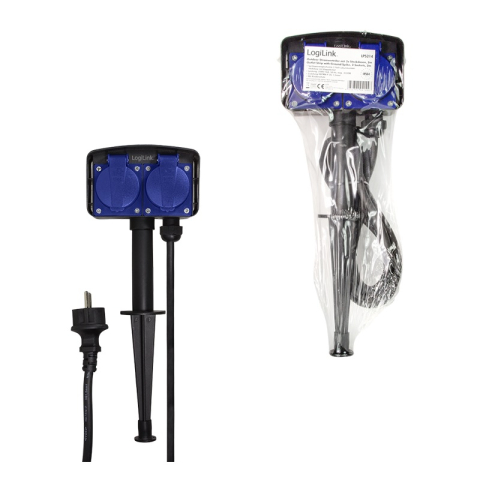 PRELUNGITOR LOGILINK ,  Schuko x 2 ,  conectare prin Schuko (T) ,  cablu 2 m ,  16 A ,  fara protectie ,  exterior ,  negru ,  Cod Produs: LPS214 [3]