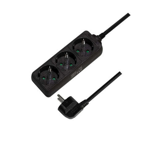 PRELUNGITOR LOGILINK ,  Schuko x 3 ,  cablu 3G 1.5mm2 ,  230 V/16 A ,  50 Hz ,  max. 3500 W ,  IP20 ,  1.5m ,  negru ,  Cod Produs: LPS205B [1]