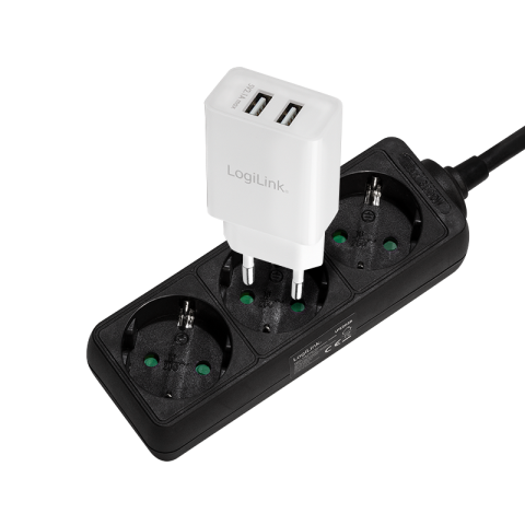 Prize si prelungitoare - PRELUNGITOR LOGILINK ,  Schuko x 3 ,  cablu 3G 1.5mm2 ,  230 V/16 A ,  50 Hz ,  max. 3500 W ,  IP20 ,  1.5m ,  negru ,  Cod Produs: LPS205B