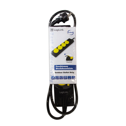 PRELUNGITOR LOGILINK ,  Schuko x 4 ,  conectare prin Schuko (T) ,  cablu 1.4 m ,  16 A ,  protectie stropire cu apa ,  negru ,  Cod Produs: LPS212 [2]