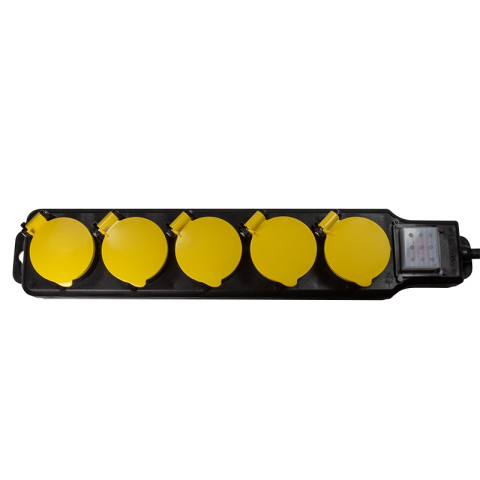 PRELUNGITOR LOGILINK ,  Schuko x 5 ,  conectare prin Schuko (T) ,  cablu 1.5 m ,  16 A ,  protectie stropire cu apa ,  negru/ galben ,  Cod Produs: LPS255 [1]