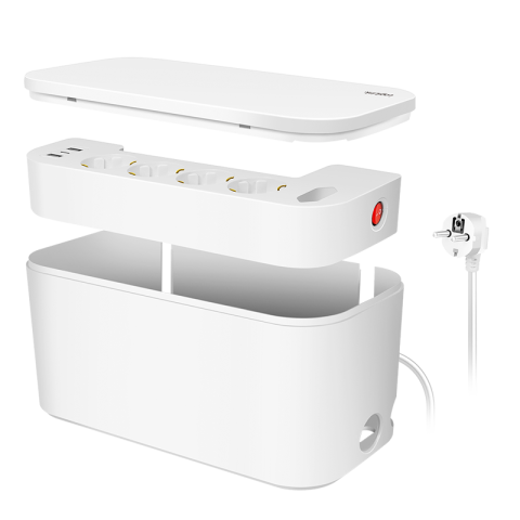 PRELUNGITOR LOGILINK ,  Schuko x 5 ,  conectare prin Schuko (T) ,  cutie management cabluri ,  16 A ,  2xUSB-A ,  1xUSB-C ,  protectie IP20 ,  alb ,  Cod Produs: LPS281U [0]