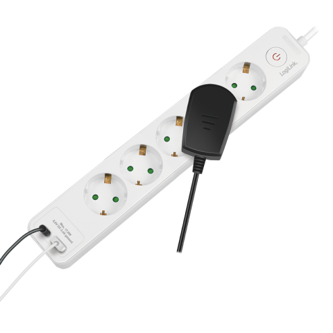 PRELUNGITOR LOGILINK ,  Schuko x 5 ,  conectare prin Schuko (T) ,  ON/OFF ,  16 A ,  1xUSB-A ,  1xUSB-C ,  cablu 1.5m ,  protectie IP20 ,  alb ,  Cod Produs: LPS280U [2]