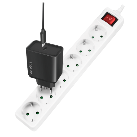 Prize si prelungitoare - PRELUNGITOR LOGILINK ,  Schuko x 6 ,  cablu 3G 1.5mm2 ,  230 V/16 A ,  50 Hz ,  max. 3500 W ,  buton intrerupator iluminat ,  IP20 ,  1.5m ,  alb ,  Cod Produs: LPS202