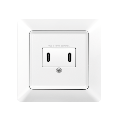 Prize si prelungitoare - PRIZA LOGILINK ,  pentru perete ,  Schuko x 1 ,  2xUSB-C PD 25W  ,  230V AC ,  50 Hz ,  16A ,  protectie IP20 ,  adancime 35mm ,  alb ,  Cod Produs: PA0332