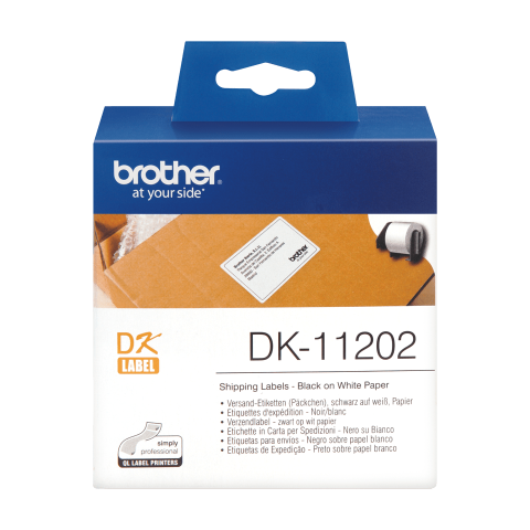 Benzi etichete originale Brother - Rola de etichete originala Brother DK11202, 62mm x 100mm, 300 etichete, etichete de expediere