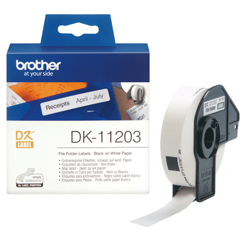 Rola de etichete originala Brother DK11203, 17mm x 87mm, 300 etichete, etichete dosar documente [1]