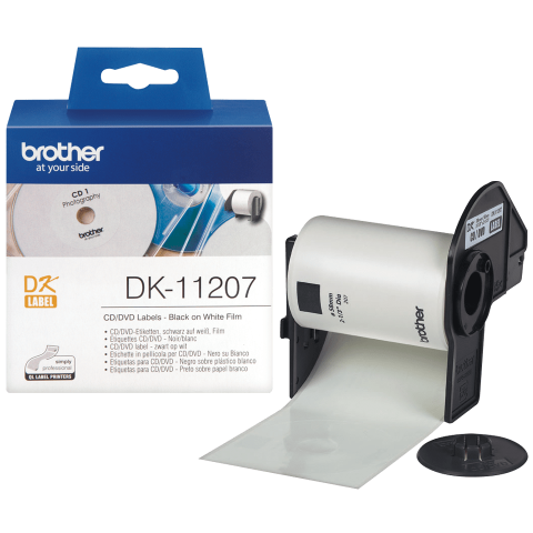 Rola de etichete originala Brother DK11207, 58mm diamentru, 100 etichete, etichete pentru CD/DVD [1]