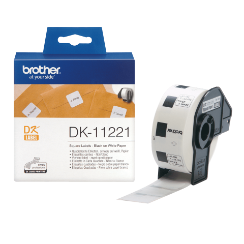 Rola de etichete originala Brother DK11221, 23mm x 23mm, 1000 etichete, etichete patrate [1]