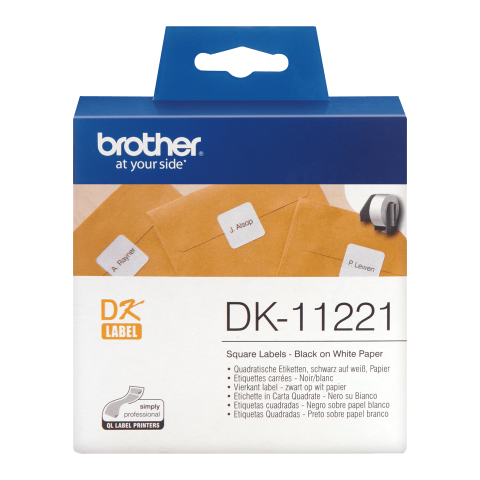 Benzi etichete originale Brother - Rola de etichete originala Brother DK11221, 23mm x 23mm, 1000 etichete, etichete patrate
