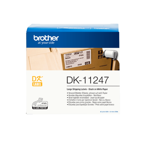 Benzi etichete originale Brother - Rola de etichete originala Brother DK11247, 103mm x 164mm, 180 etichete, etichete expediere mari