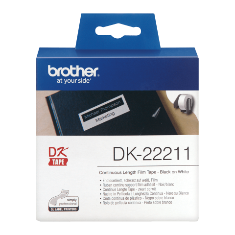 Benzi etichete originale Brother - Rola de hartie continua originala Brother DK22211, 29mm latime, 15.24 metrii, banda de film