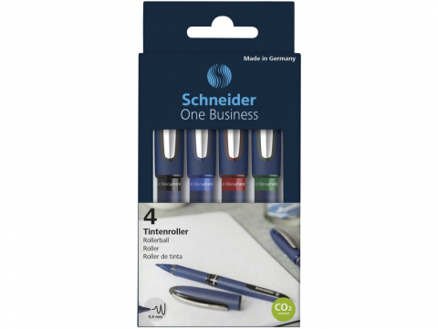 Stilouri si rollere cu rezerve de cerneala - Roller 0.6 mm Schneider One Business 4 buc/portofel