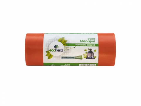 Produse de curatenie - Saci menaj 60 L (60 x 80) 24 microni 15 buc/rola LDPE