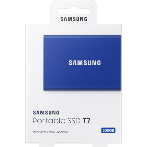 SAMSUNG Portable SSD T7 500GB external USB 3.2 Gen 2 indigo blue ,  Cod Produs: MU-PC500H/WW [0]